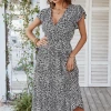 DY MARNIE MIDI DRESS - BLACK PRINT NEW ARRIVALS