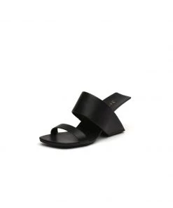 Jady Rose JadyRose | Signature Open-Heel Leather Slide Sandal - Black NEW ARRIVALS