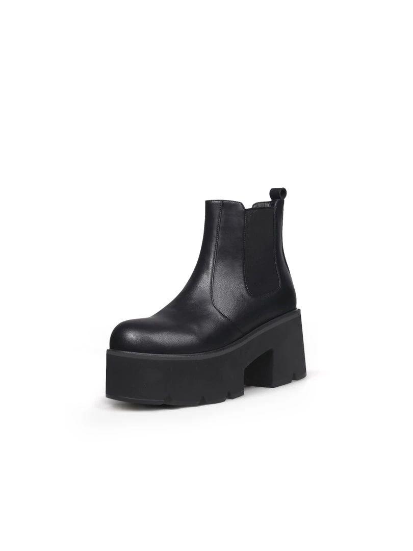 Jady Rose New In Shoes JadyRose | Chunky Heel Shine Black Chelsea Genuine Leather Boots 1 Jady Rose New In Shoes JadyRose | Chunky Heel Shine Black Chelsea Genuine Leather Boots