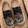 TC Cactus Rose | Playground Embroidered Linen Boat Shoes - Black NEW ARRIVALS