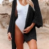 MY DELTA CROCHET KNIT CARDIGAN - BLACK