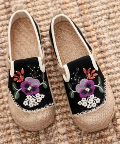 TC Cactus Rose | Embroidered Plum Bossom Espadrilles Sneakers Flat Shoes New In Shoes