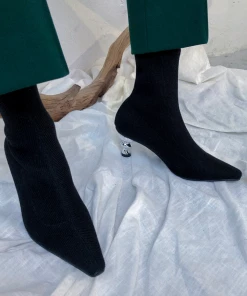 SMAIBULUN Sales 12 Jady Rose JadyRose | Aladdin Lamp Heel Stretch Upper Sock Boot - Black NEW ARRIVALS