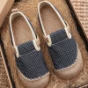 TC NEW ARRIVALS Cactus Rose | Scales Print Linen Espadrilles Loafers - Black