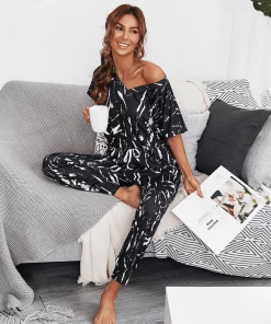 JUMARA LOUNGEWEAR SET - BLACK TIE DYE