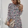 DY TERRENCE Floral Print Mini Dress - Black NEW ARRIVALS