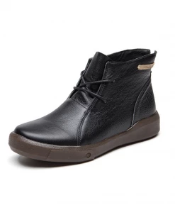 XR Rumour Has It | Modern Lace-Up Leather Ankle Boots - Black New In Shoes