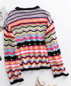 MY Smaibulun Doll | MARMO Zig Zag Crochet Knit Top - Black