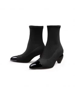 Jady Rose JadyRose | Mid-Heel Stretch Upper Sock Boot - Black