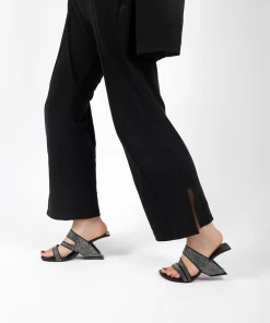 Jady Rose JADYROSE | AMADEA RHINESTONE BLACK LEATHER HEEL New In Shoes