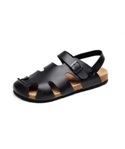 GLF NEW ARRIVALS Maibulun | Black Cut Out Slingback Sandals