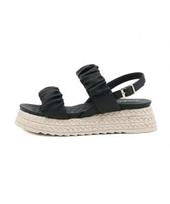 SIKETU | BLACK RUCHED ESPADRILLE SANDAL NEW ARRIVALS