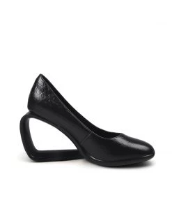 Jady Rose NEW ARRIVALS JadyRose | Open Triangle-Heel Leather Pump - Black