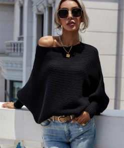 MY Smaibulun | GISELE Lantern Sleeve Tighten Cuff Knit Top - Black