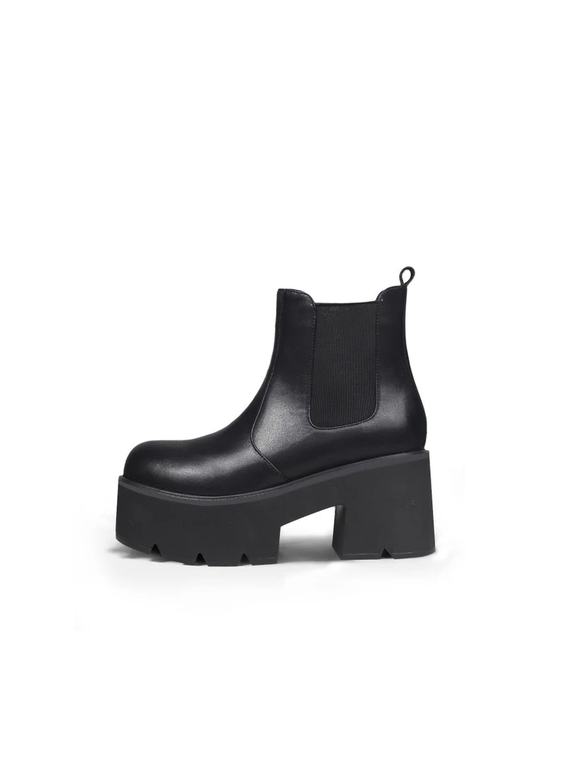 Jady Rose New In Shoes JadyRose | Chunky Heel Shine Black Chelsea Genuine Leather Boots 2 Jady Rose New In Shoes JadyRose | Chunky Heel Shine Black Chelsea Genuine Leather Boots
