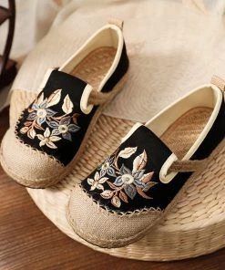 TC Blossom Vines Embroidered Strap Espadrilles - Cactus Rose