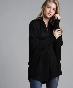 MY Smaibulun | Black Batwing Easy On Cardigan