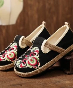 TC Shop Sandals Totem Abstract Embroidered Round Toe Espadrilles Loafers- Cactus Rose 17 TC Shop Sandals Totem Abstract Embroidered Round Toe Espadrilles Loafers- Cactus Rose