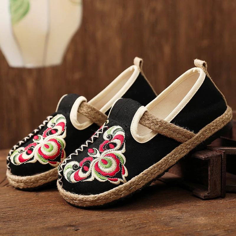 TC Shop Sandals Totem Abstract Embroidered Round Toe Espadrilles Loafers- Cactus Rose 5 TC Shop Sandals Totem Abstract Embroidered Round Toe Espadrilles Loafers- Cactus Rose