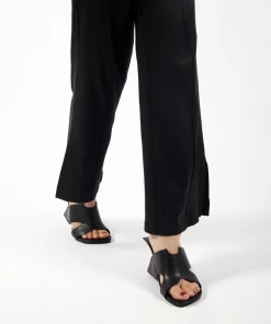 Jady Rose JADYROSE | GIVEN BLACK LEATHER OPEN TOE SLIDE NEW ARRIVALS