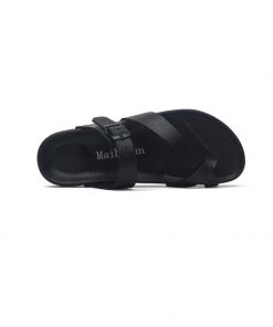 MAIBULUN | BLACK FOOTBED SANDAL