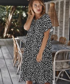 DY NEW ARRIVALS BRONWYN DRESS - BLACK PRINT