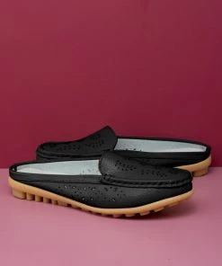ATC Laser Cut Out Mules Loafers - Women