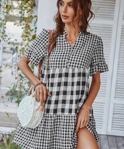 DY NEW ARRIVALS GENISTA French Doll Mini Dress - Black