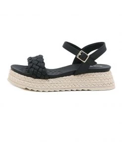 SIKETU | BRAIDED STRAP BLACK ESPADRILLE SANDAL