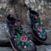 YL Shoes Floral Embroidered Ankle Booties - EN BLOOM