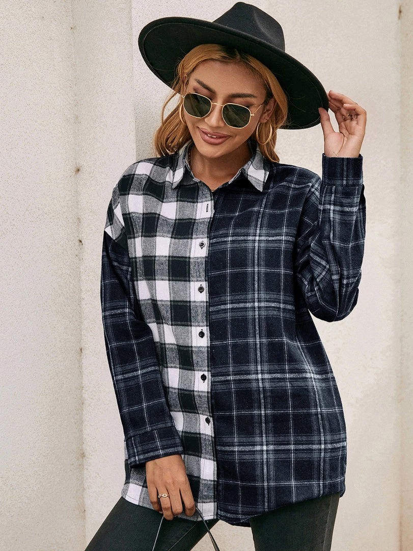 YBL Smaibulun | Plaid Contrast Button-Up 2 YBL Smaibulun | Plaid Contrast Button-Up