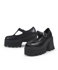 Jady Rose JadyRose | T-Strap Signature Chunky Heel Mary Jane - Black NEW ARRIVALS