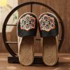 TC Shop Sandals Embroidered Lotus Side Strap Mules - Cactus Rose