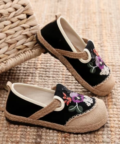 TC Cactus Rose | Embroidered Plum Bossom Espadrilles Sneakers Flat Shoes New In Shoes