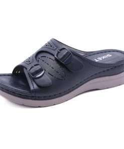 SIKETU | Perforated Double Strap Sandals New In Shoes