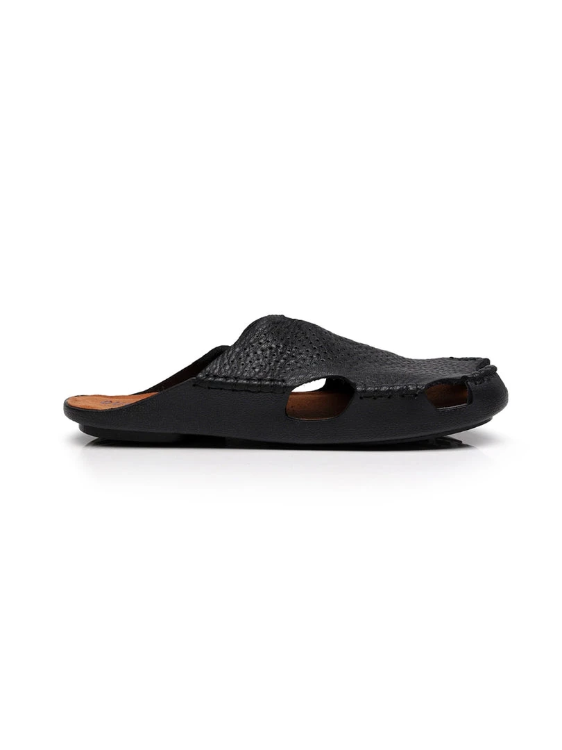 GLF Maibulun | Perforated Cut-Out Genuine Leather Mule - Black NEW ARRIVALS 2 GLF Maibulun | Perforated Cut-Out Genuine Leather Mule - Black NEW ARRIVALS