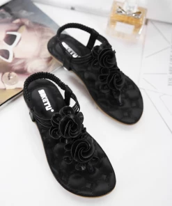 SIKETU | Black Rosette Sandals NEW ARRIVALS