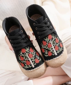 TC Cactus Rose | Embroidered Bayberry Tree Hi-Top Sneakers Espadrilles