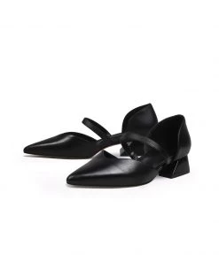 Jady Rose JadyRose | Strap-Detail Leather D'Orsay Pump Black