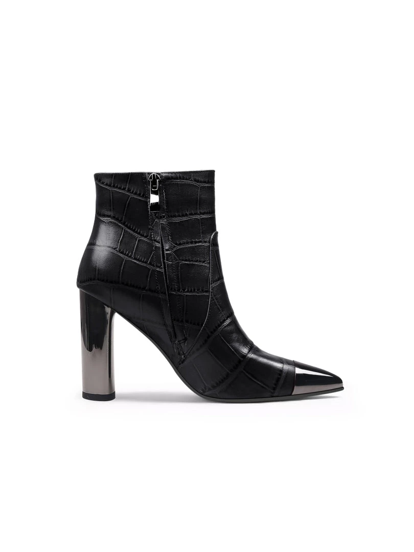 Jady Rose New In Shoes JadyRose | Black Amalee Croc-Embossed Leather Bootie 3 Jady Rose New In Shoes JadyRose | Black Amalee Croc-Embossed Leather Bootie