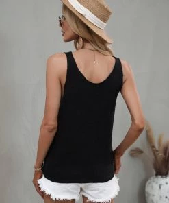 MY ESSENCE KNIT TANK - BLACK
