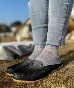 ATC Laser Cut Out Mules Loafers - Women