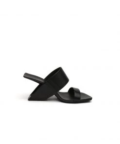 Jady Rose JadyRose | Signature Open-Heel Leather Slide Sandal - Black NEW ARRIVALS