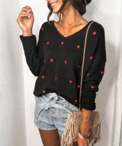 MY Smaibulun | Valentine Hearts Low V Neck Knit Sweater - Black NEW ARRIVALS 10 MY Smaibulun | Valentine Hearts Low V Neck Knit Sweater - Black NEW ARRIVALS