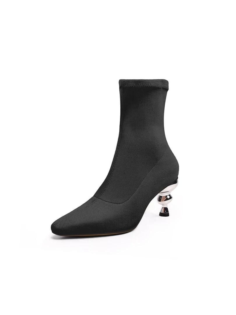 Jady Rose JadyRose | Aladdin Lamp Heel Stretch Upper Sock Boot - Black NEW ARRIVALS 3 Jady Rose JadyRose | Aladdin Lamp Heel Stretch Upper Sock Boot - Black NEW ARRIVALS