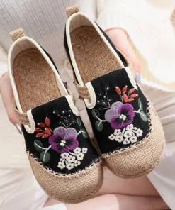 TC Cactus Rose | Embroidered Plum Bossom Espadrilles Sneakers Flat Shoes New In Shoes
