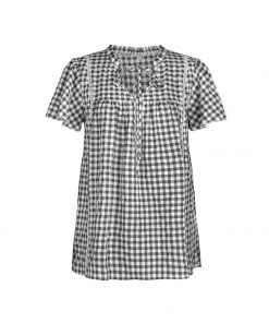 DY ROSENDA GINGHAM TOP - BLACK New In Clothing