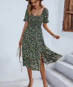 DY EFFRONTE MIDI DRESS - BLACK PRINT New In Clothing