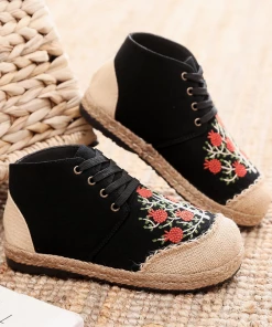 TC Cactus Rose | Embroidered Bayberry Tree Hi-Top Sneakers Espadrilles