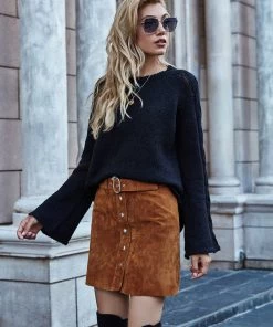 MY Smaibulun | PHYLLIS Oversized Sector Sleeve Knit Jumper - Black